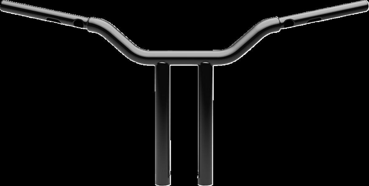 LA-7346-14B - LA Choppers One Piece Kage Fighter Straight Riser Handlebar For Harley Davidson FLFBS 1923 ABS 2025 35.5 cm (14") - Black