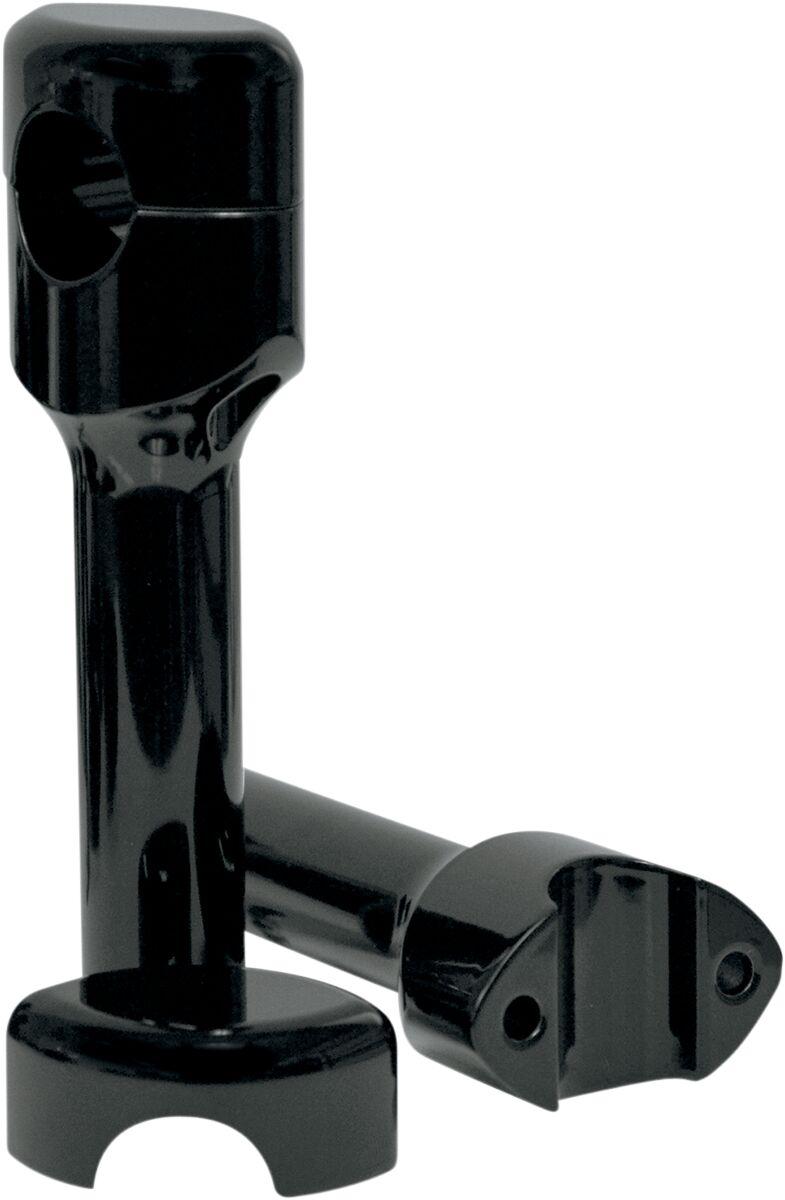 LA-7406-06B - LA Choppers Hefty Smooth Handlebar Risers for 1-1/4" Handlebars For Suzuki C 50 2005-2025 15 cm (6") - Black