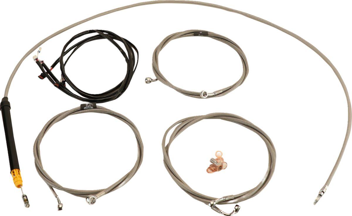 LA-8059KT3-19 - LA Choppers Complete Plug-and-Play Cable Kit For Harley Davidson FLHRXS 1868 ABS 2024 45.5 cm - 51 cm (18" - 20") - Clear-Coated