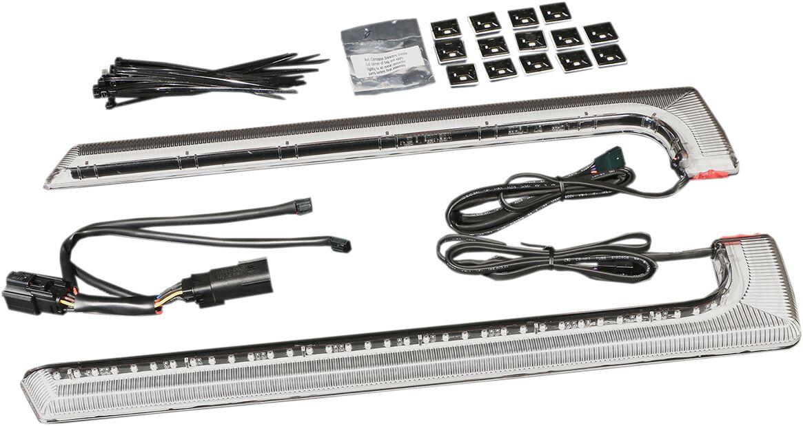 40155 - Ciro Machete Saddlebag LED Lights for Flat Bottom Bags For Harley Davidson FLHR 1340 1997-1998 Smoke