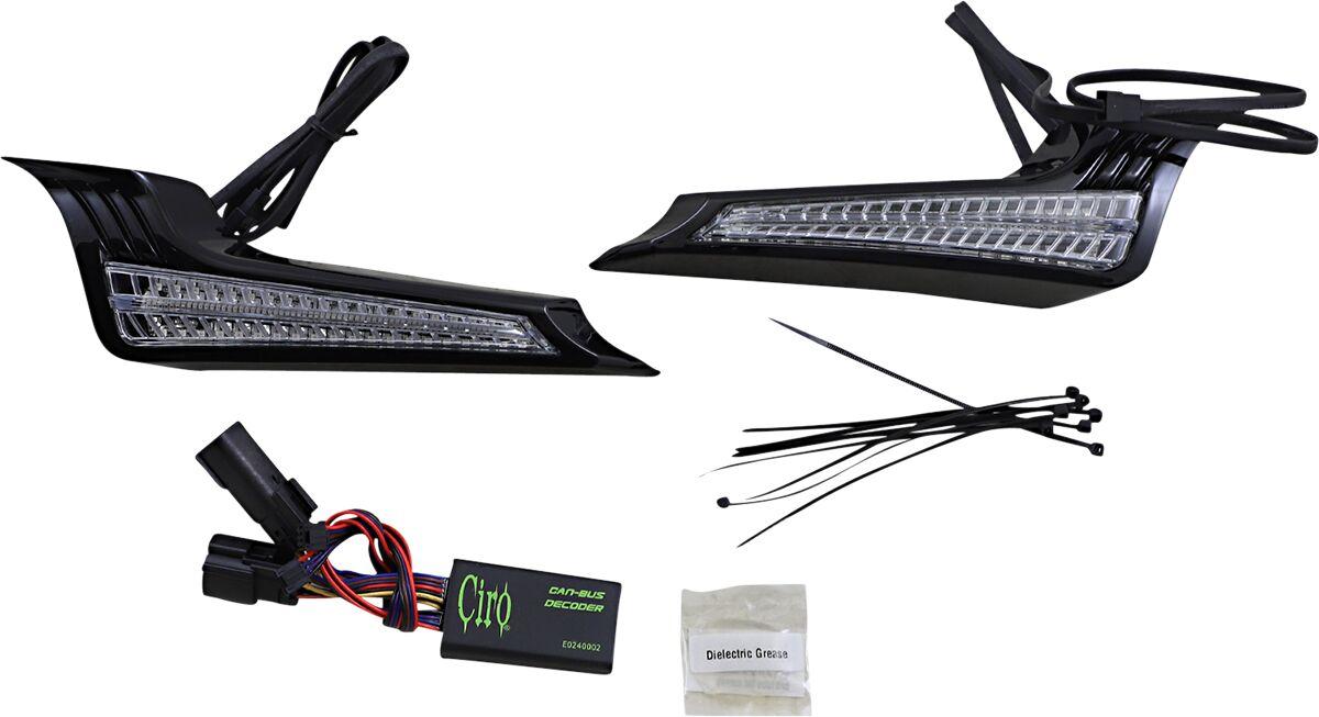 40023 - Ciro Filler Panel Lights For Harley Davidson FLHR 1750 ABS 2021-2022 Rear Clear Black
