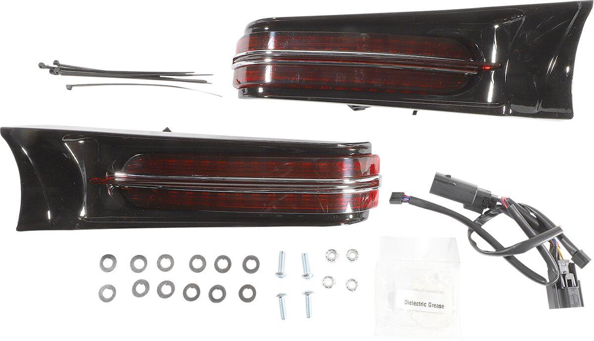 40049 - Ciro Filler Panel Lights For Harley Davidson FLH 1868 ABS 2021 Rear Red - Black