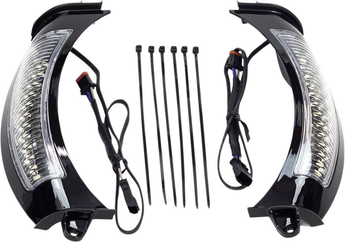 45251 - Ciro Fang Headlight Bezels For Harley Davidson FLTRK 1868 ABS 2020-2024 Black Clear