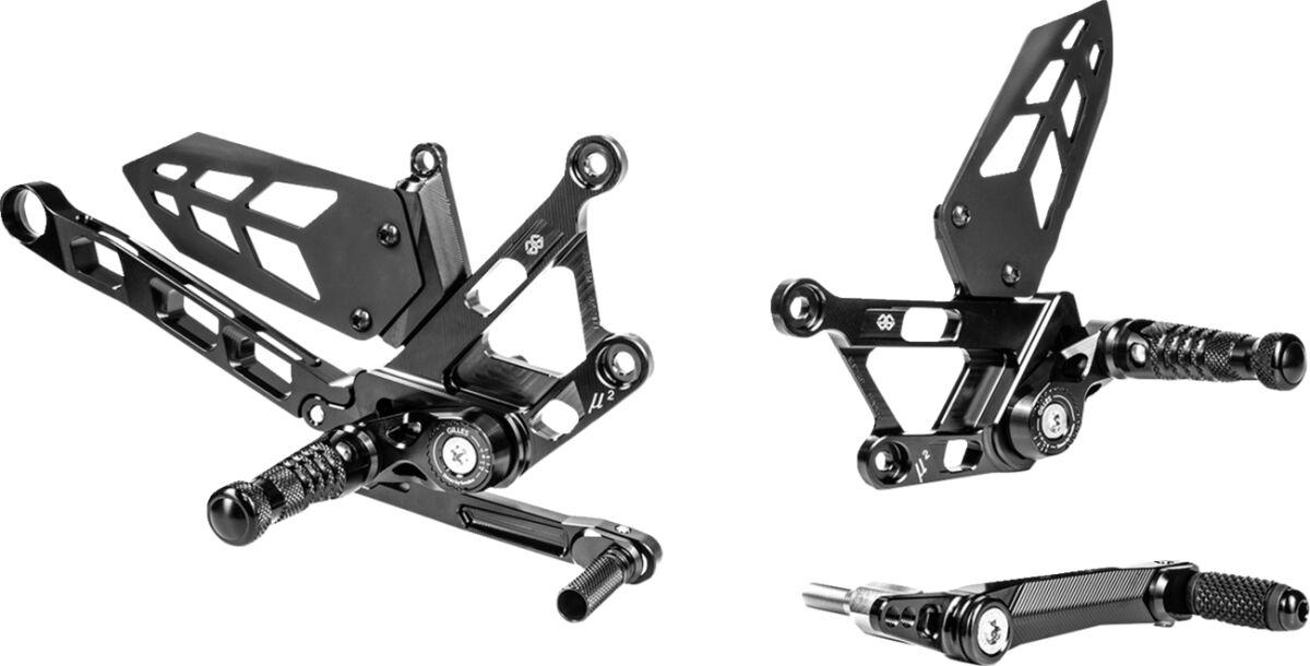 MUE2-Y03-B - Gilles MUE2 Rearset For Yamaha MT-10 ABS 2022-2024 - Black/Silver