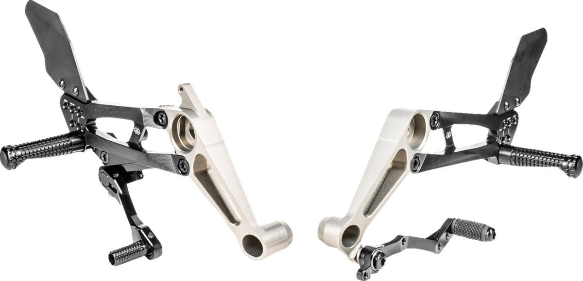 FXR-A03-B - Gilles FXR Rearset For Aprilia RS 660 ABS 2021-2026 - Black/Silver
