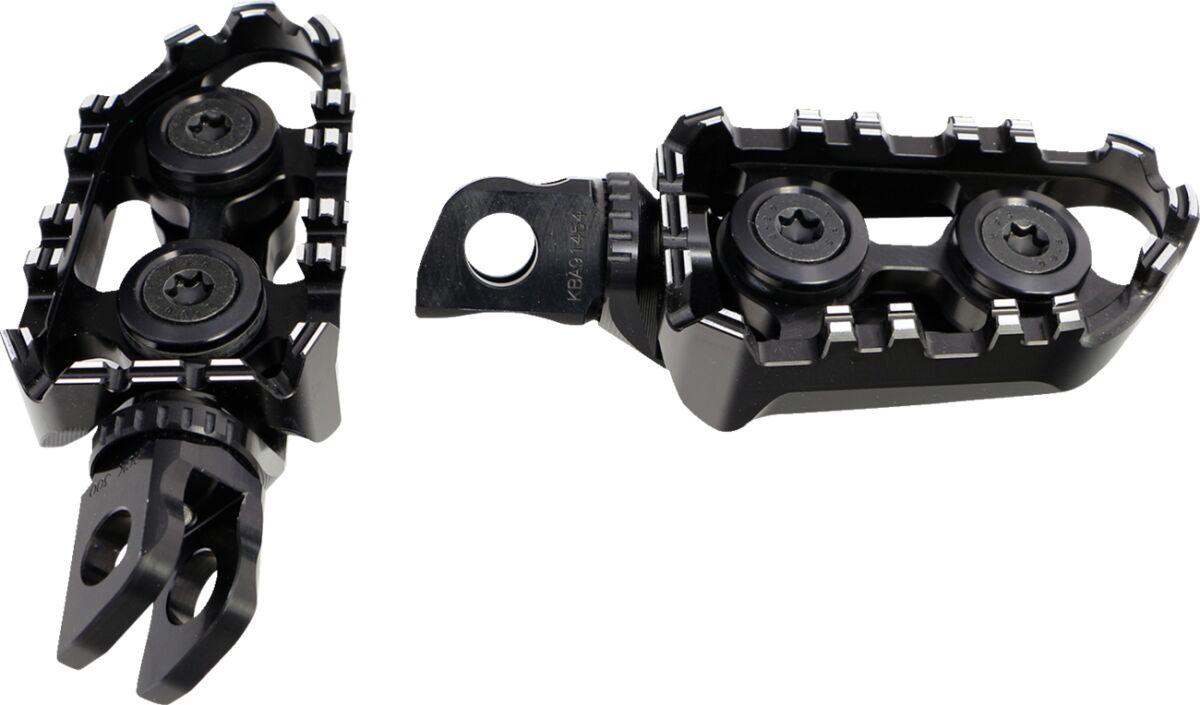 RGK-300-UF35-SET-B - Gilles Tech-X Enduro Foot Pegs For Kawasaki KLZ 1000 ABS 2017-2024 - Black