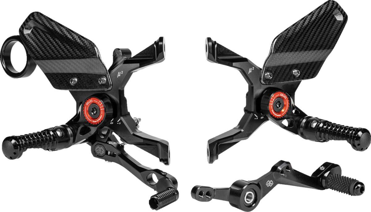 MUE2-BM05-B - Gilles MUE2 Rearset For BMW M 1000 R ABS 2023-2024 - Black/Red