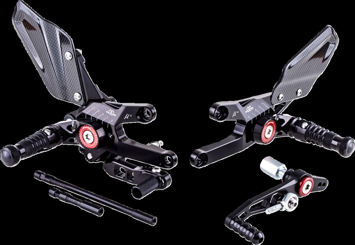 MUE2-H01 - Gilles MUE2 Rearset For Honda CBR 1000 RR 2017-2019 - Black/Red