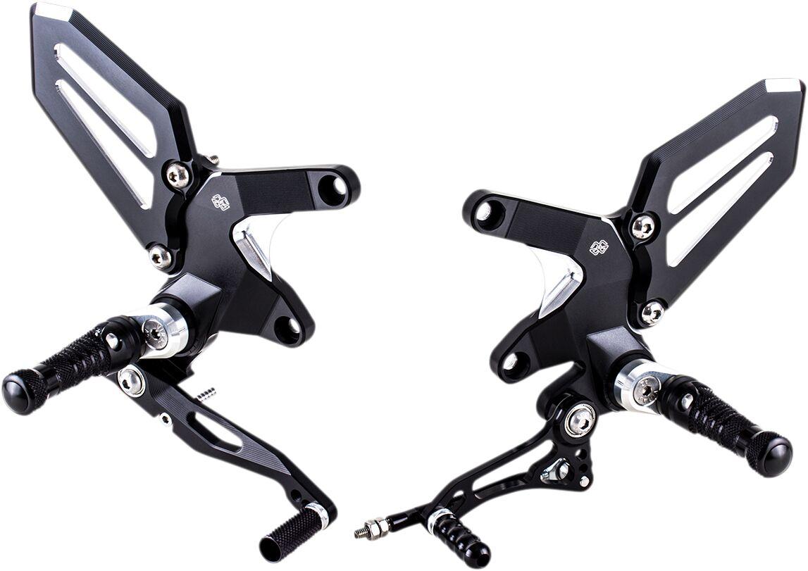 RCT10GT-K02 - Gilles Adjustable Rearset For Kawasaki Z 900 ABS 2020-2024 - Black/Silver