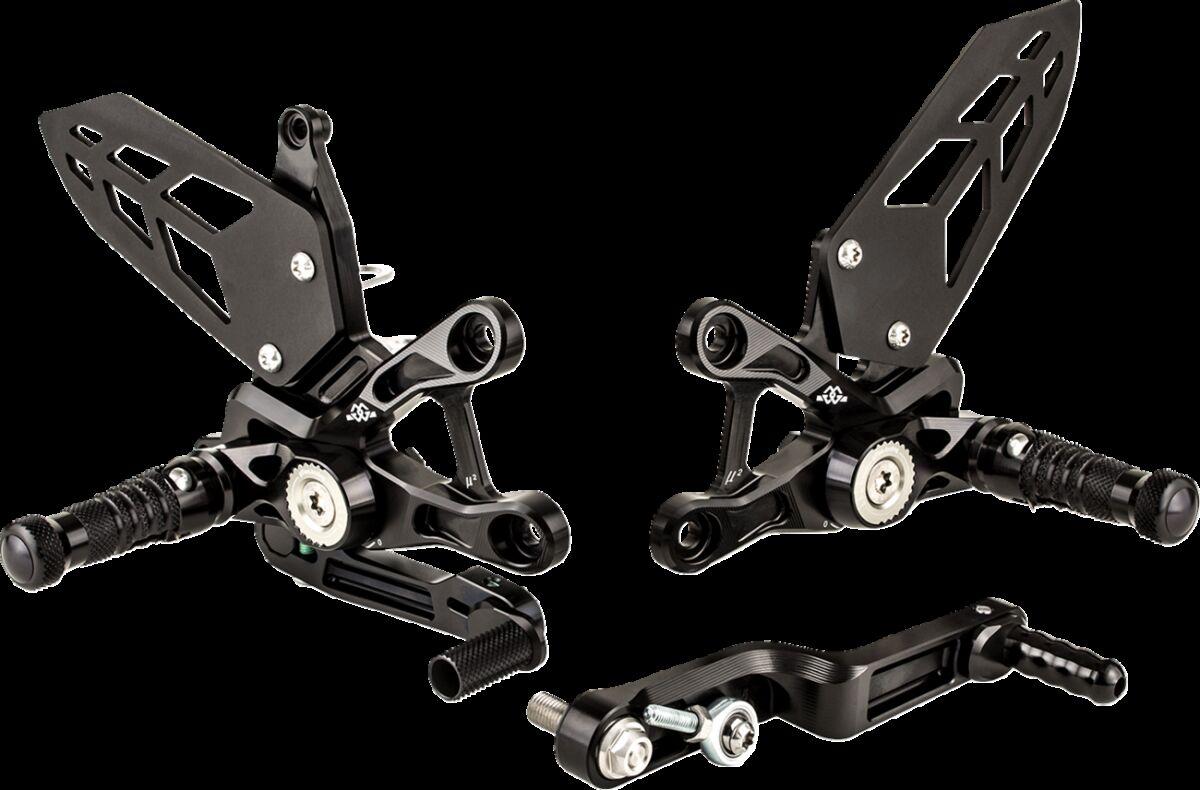 MUE2-S01 - Gilles MUE2 Rearset For Suzuki GSX-R 1000 2017-2018 - Black/Silver