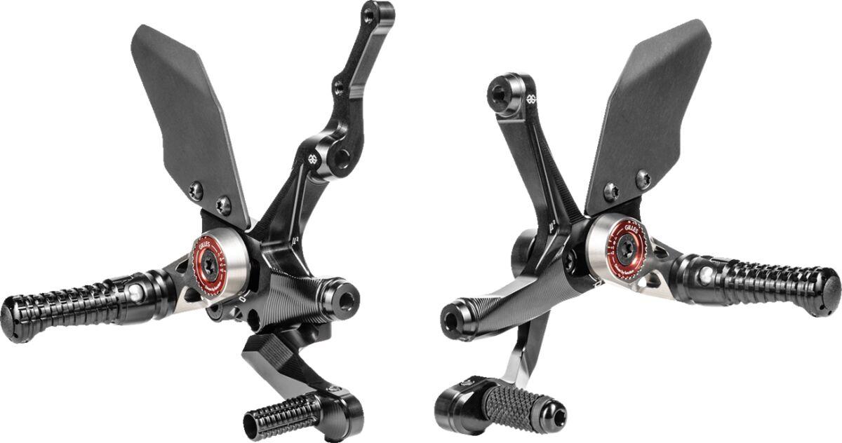 MUE2-D03-B - Gilles MUE2 Rearset For Ducati Streetfighter V2 890 ABS 2025-2026 - Black/Red