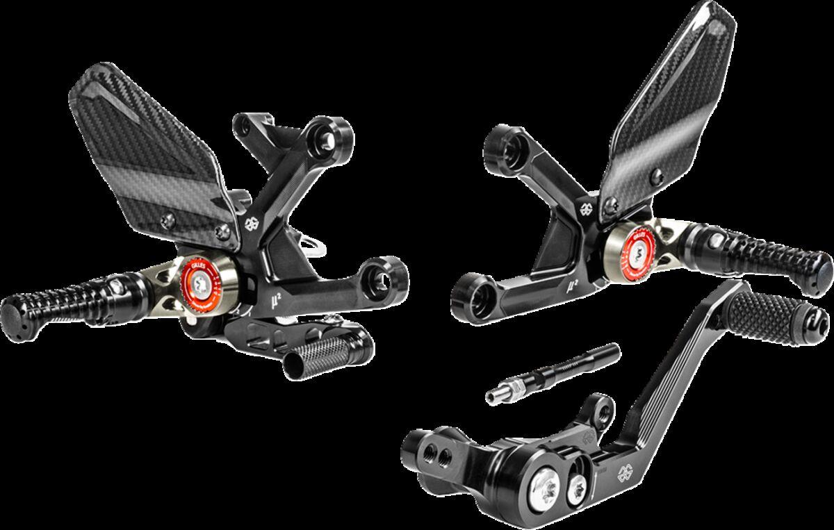 MUE2-H02-B - Gilles MUE2 Rearset For Honda CBR 1000 RR 2021-2023 - Black/Red