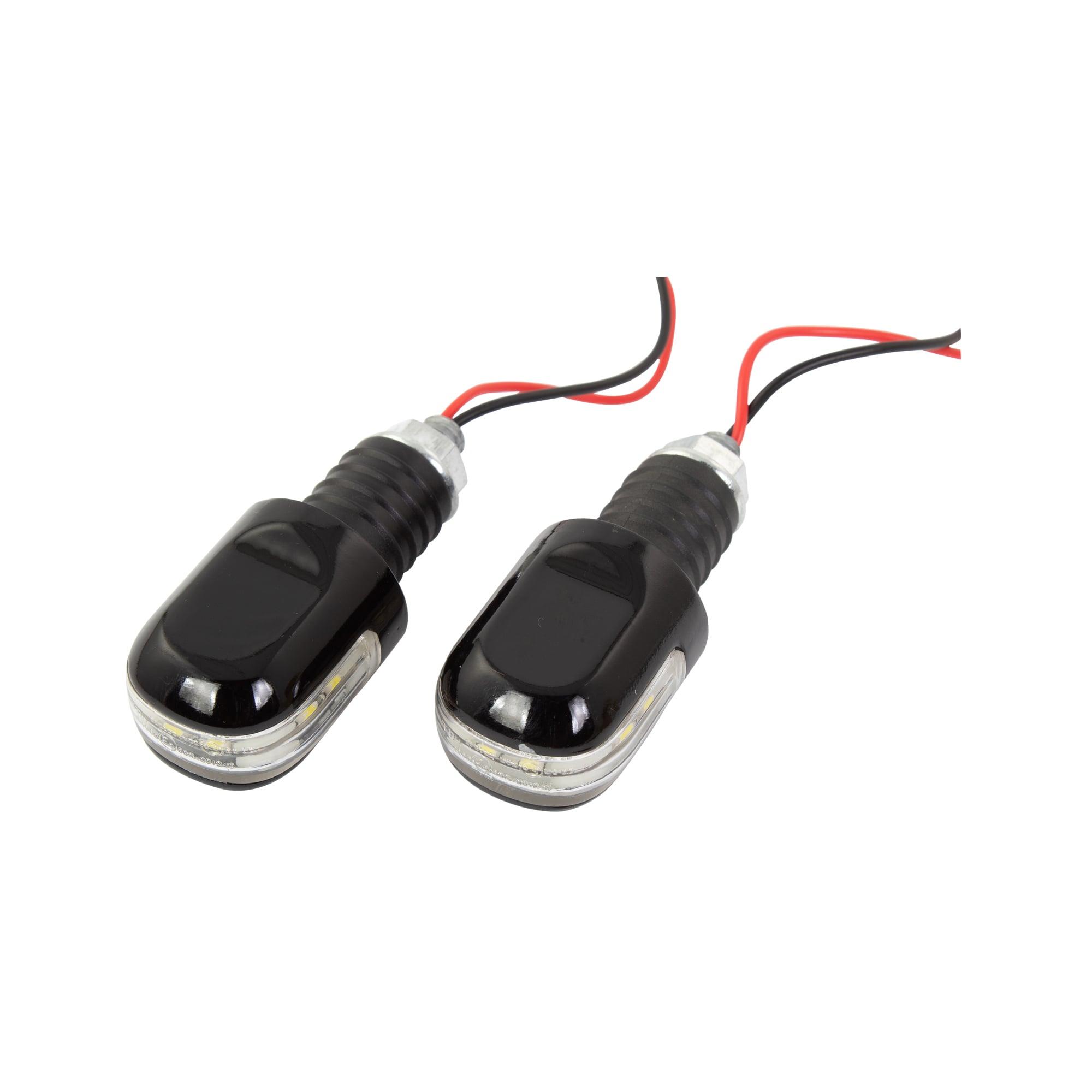 BEWLED10 - Bike It Black 18mm Bar Ends With White LEDs