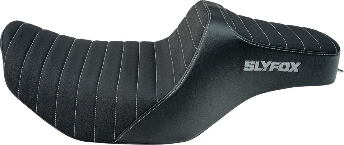 4704B-SLYFOX - Slyfox High Noon Seat For Harley Davidson FLHX 1923 ABS 2024 Classic Stitch/Gray Logo - Black/Grey