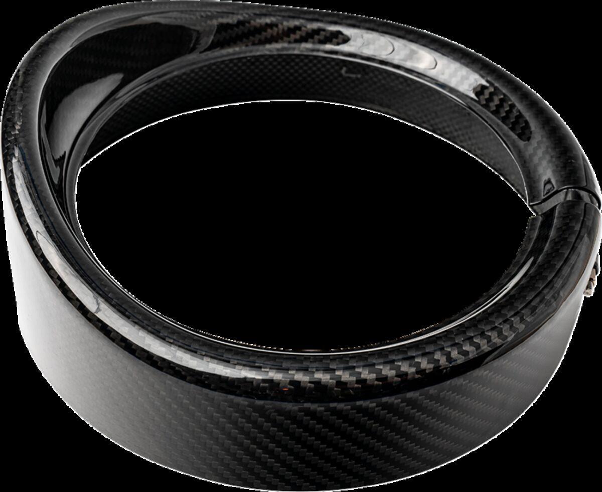 1508-3111 - Slyfox Headlight Trim with Visor For Harley Davidson FLD 1690 2012-2013 Black/Gloss