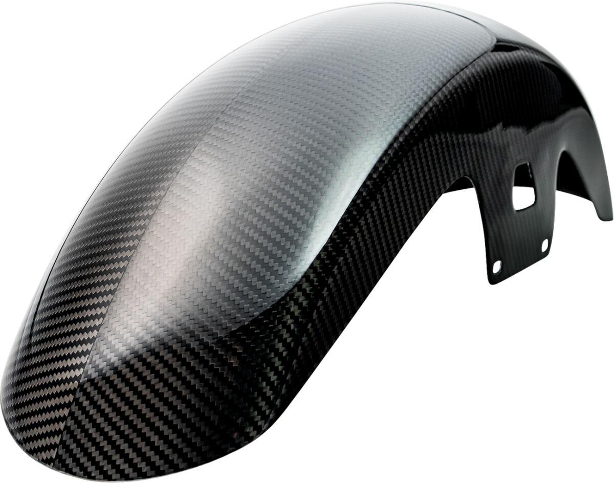 1027-FF1C-G - Slyfox Carbon Front Mid Length Fender For Harley Davidson FLD 1690 ABS 2014-2016 Front - Black/Carbon Fiber/Gloss