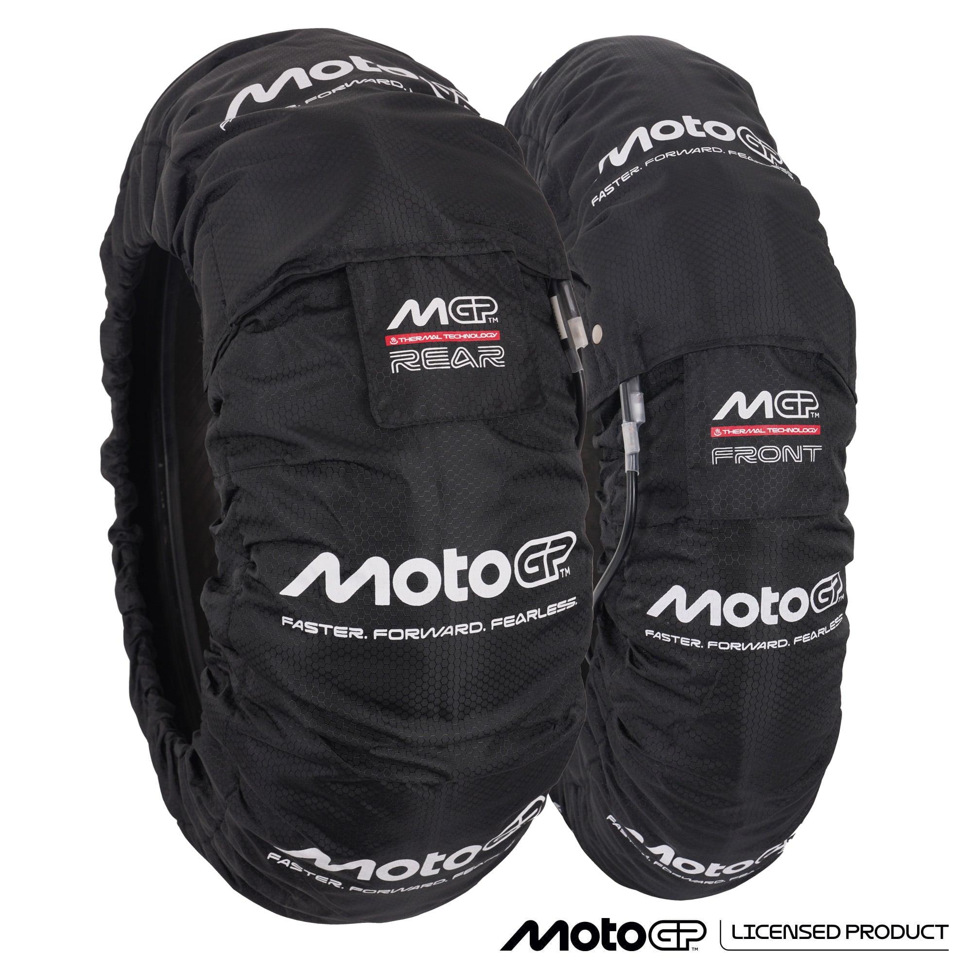 MGPWARM26 - MotoGP Tyre Warmer Set For Front 120/70-17" & Rear 200/55-17" With UK 3 Pin Plug
