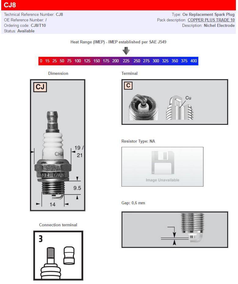Champion Cj8 - Spark Plug For John Deere Xuv 855 D 4X4 2011