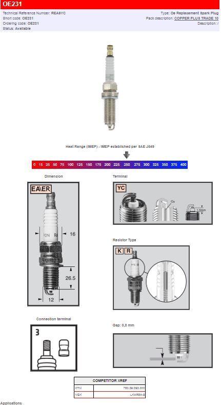OE231 - Champion Spark Plug For KTM Adventure 900 2008-2010