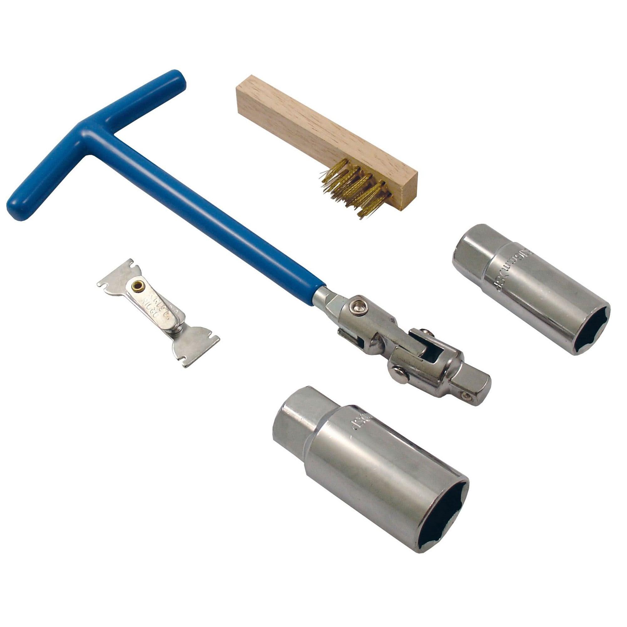 SPKSET - Bike It 5pc Spark Plug Maintenance Set - Includes Brush & Gauge
