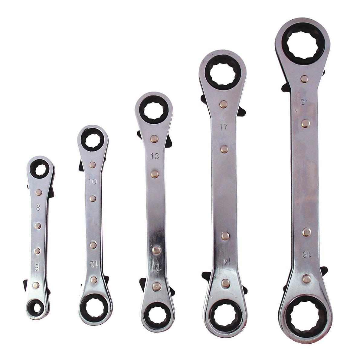 SPARTC01 - Bike It 5-Piece Reverse Action Ratchet Spanner Set - 8mm to 21mm