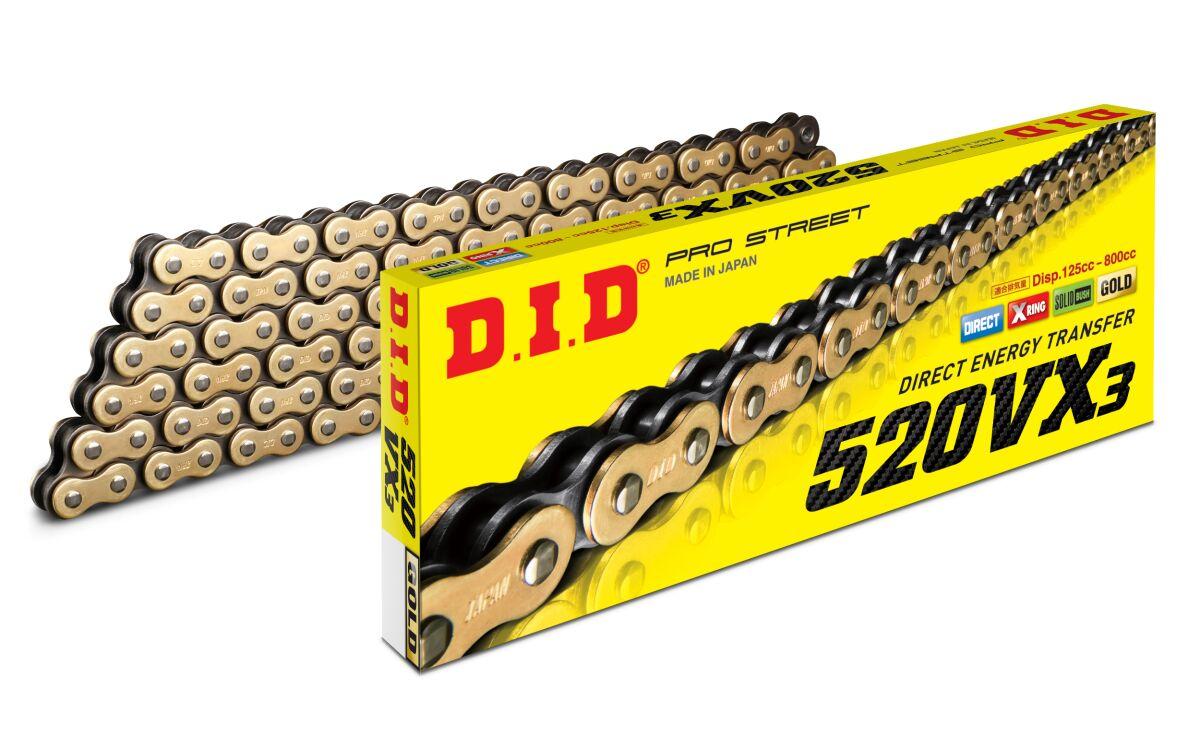4525516319683 - DID 520VX3 Chain 114 Links - Gold/Steel