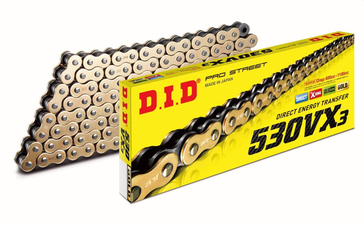 4525516397230 - DID 530 VX3 Chain 116 Links - Gold/Steel