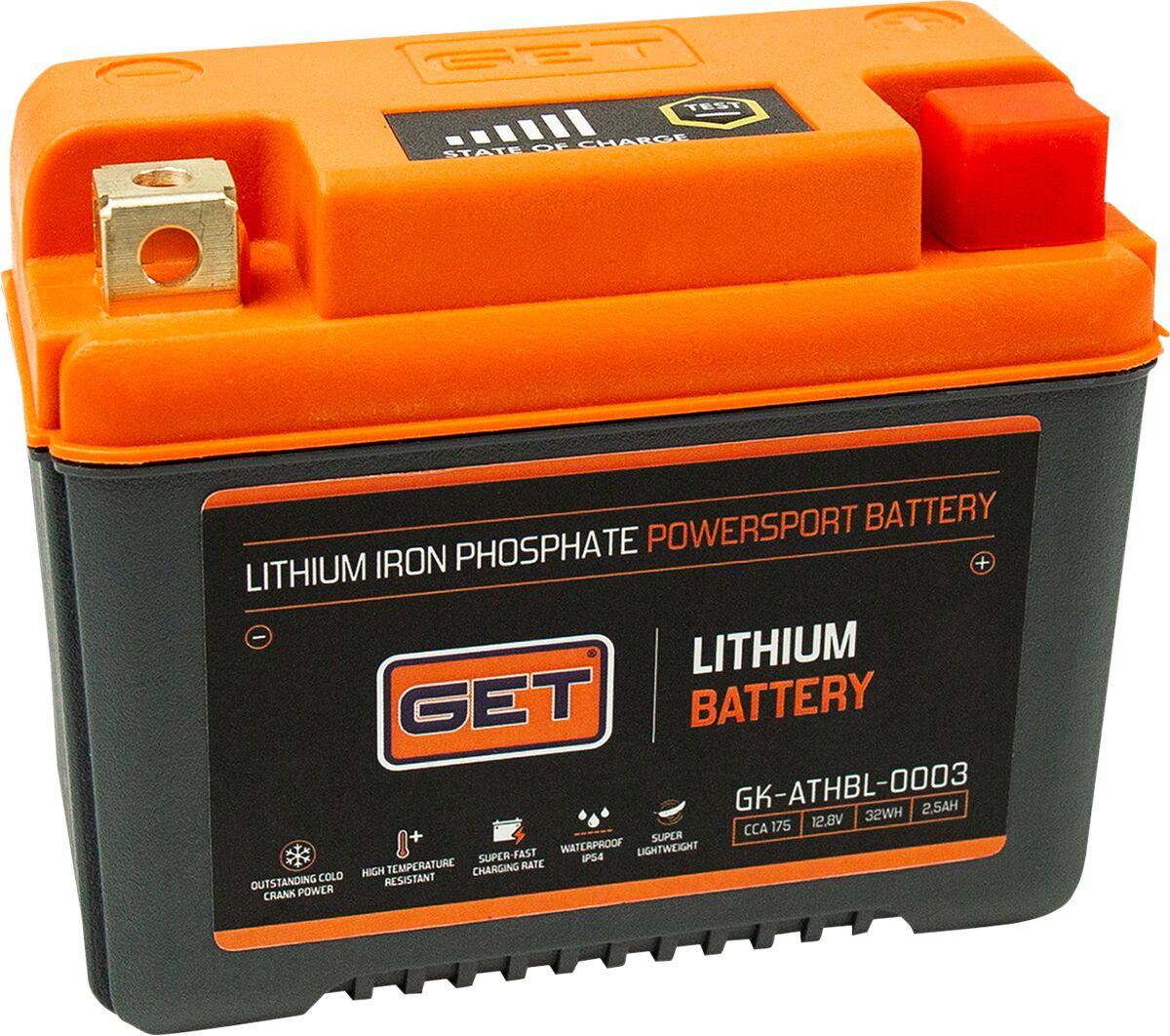GK-ATHBL-0003 - GET Lithium LiFePO4 Battery For KTM Adventure 950 2005 - Black/Orange