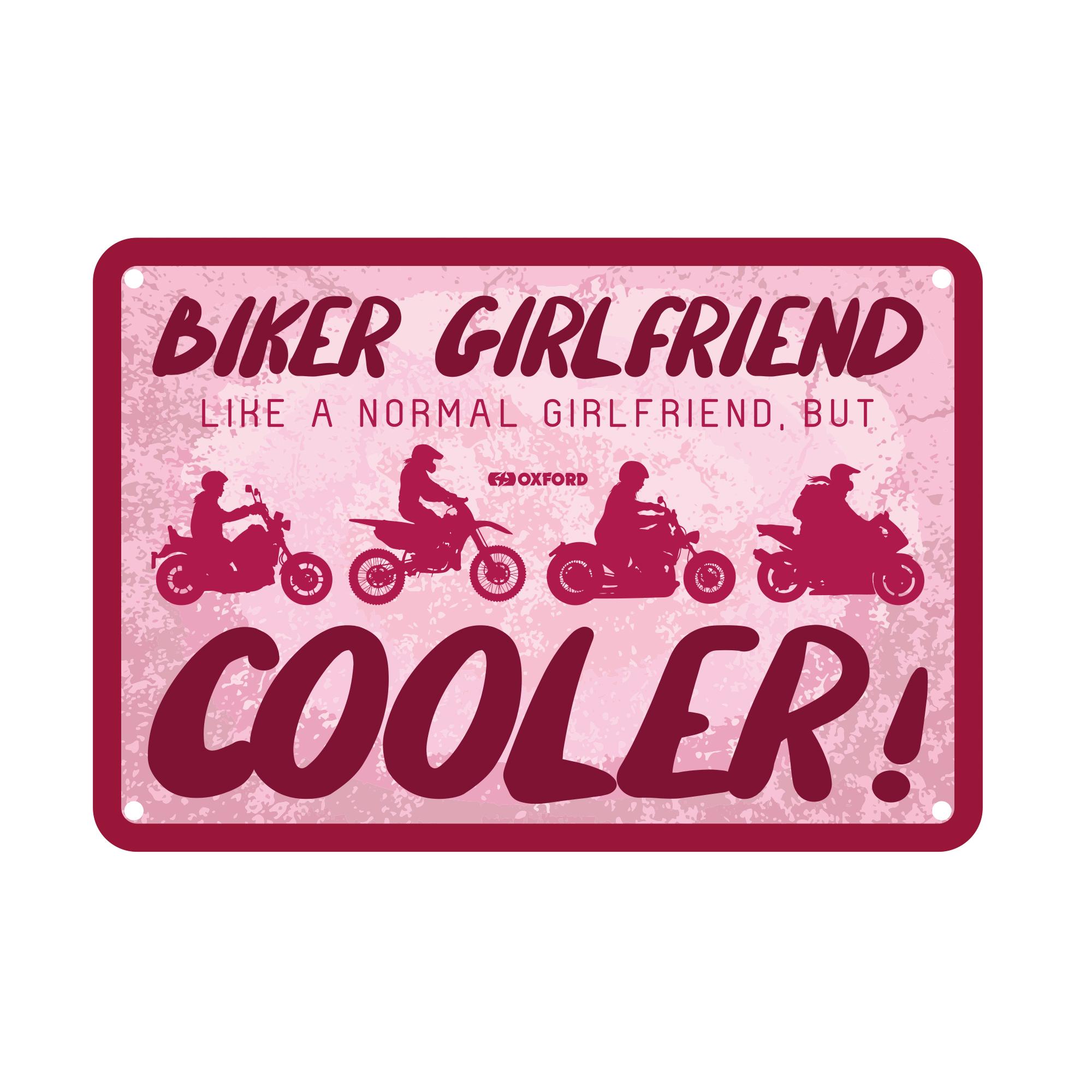 56699 - Oxford Garage Metal Sign: Biker Girlfriend