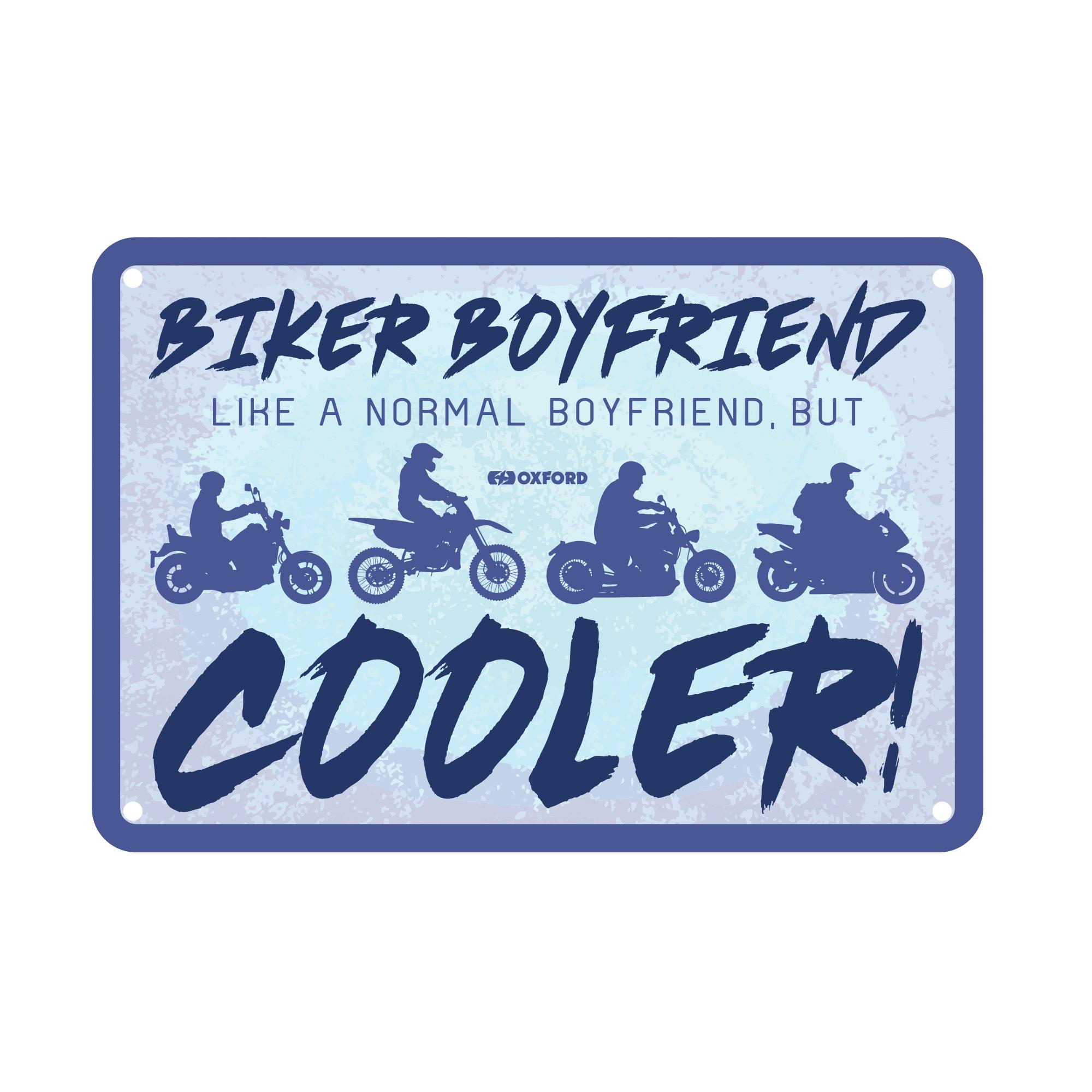 56698 - Oxford Garage Metal Sign: Biker Boyfriend