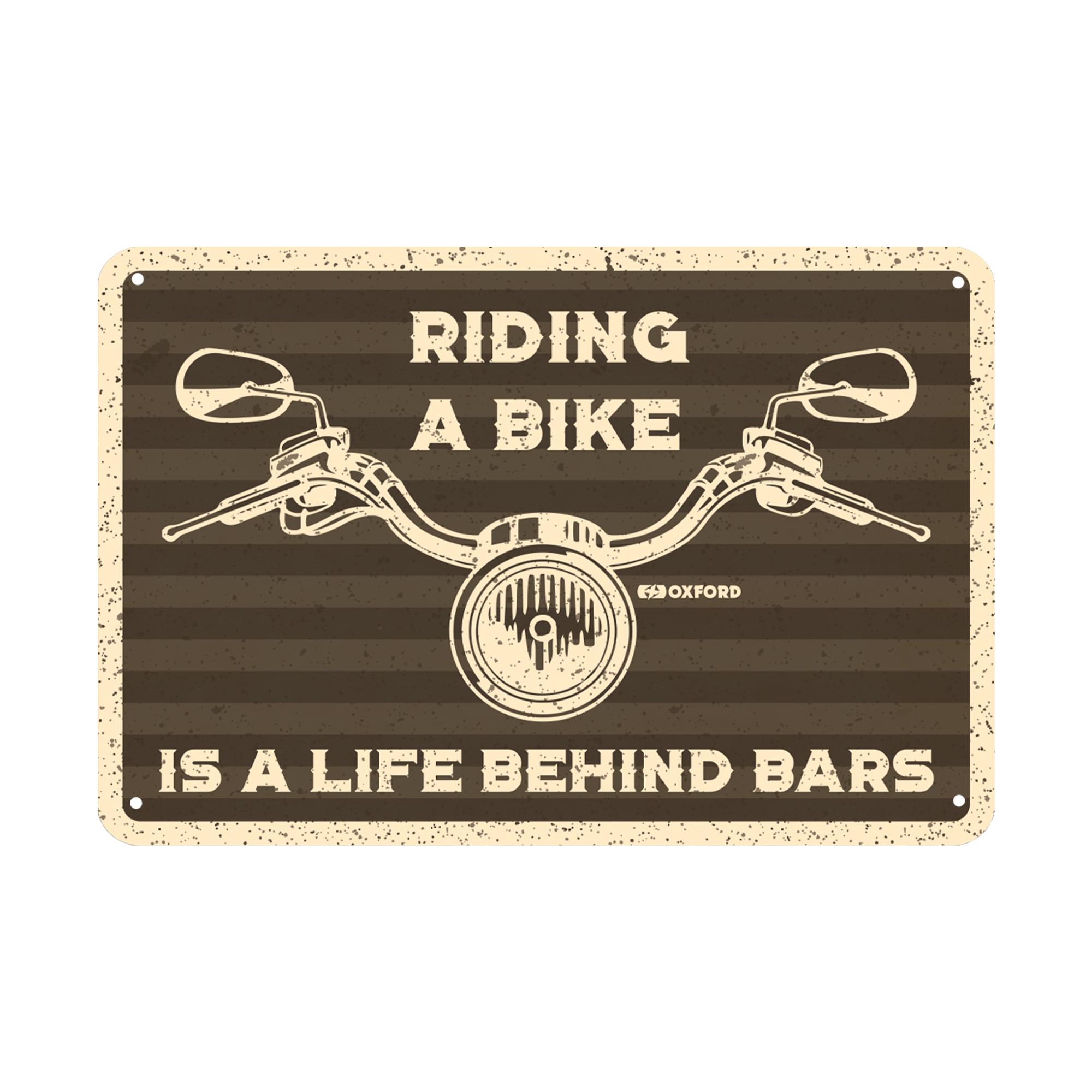 Oxford 46569 - Garage Metal Sign: Riding A Bike