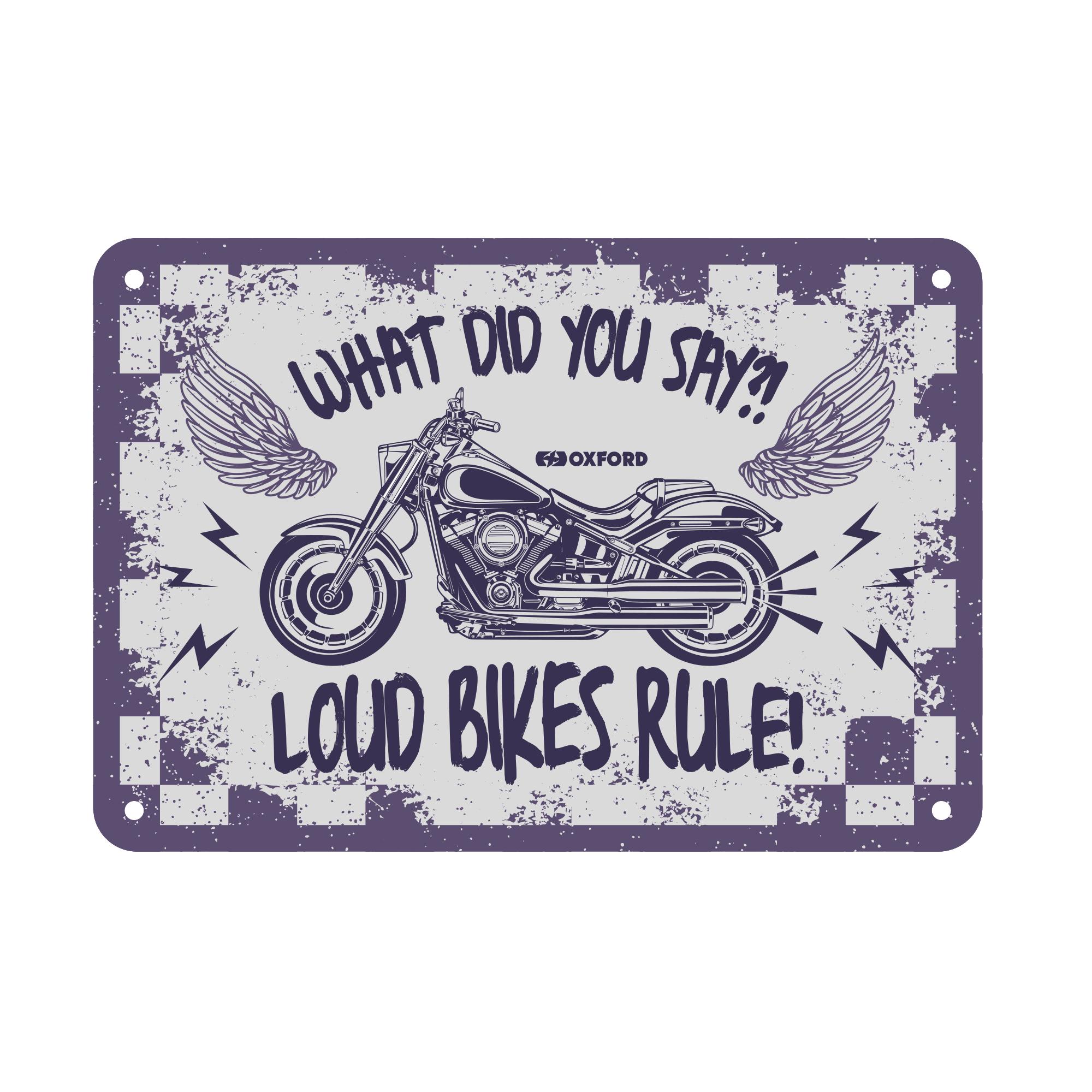 56709 - Oxford Garage Metal Sign: Loud Bikes Rule