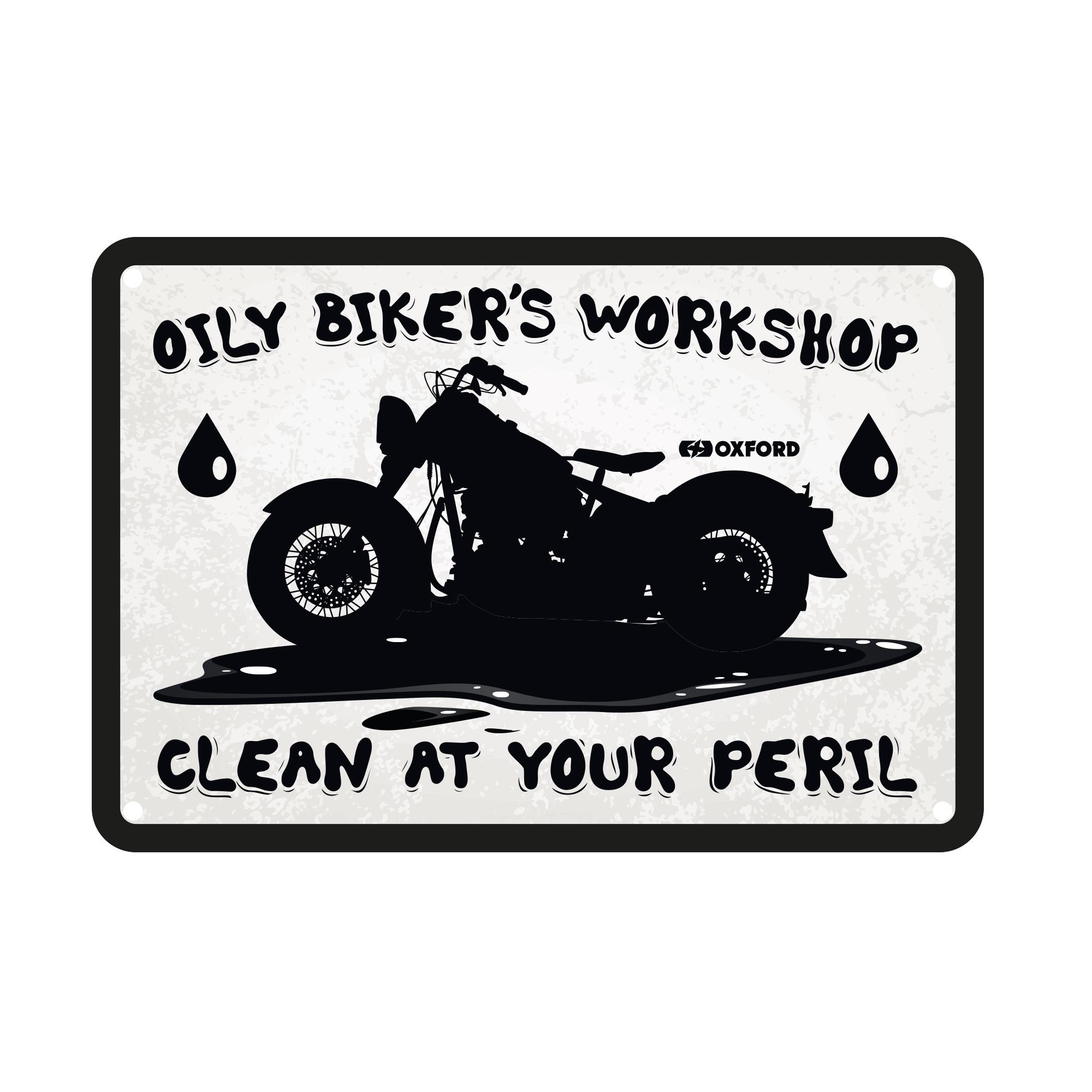 56703 - Oxford Garage Metal Sign: Oily Bikers Workshop