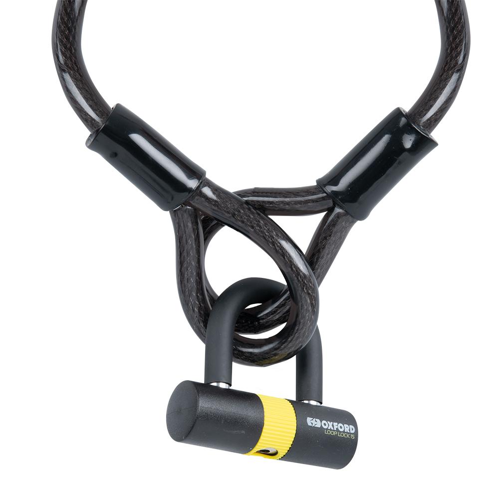 42914 - Oxford Loop Lock15 Cable Lock+Mini Shackle 15mm x 2.0m
