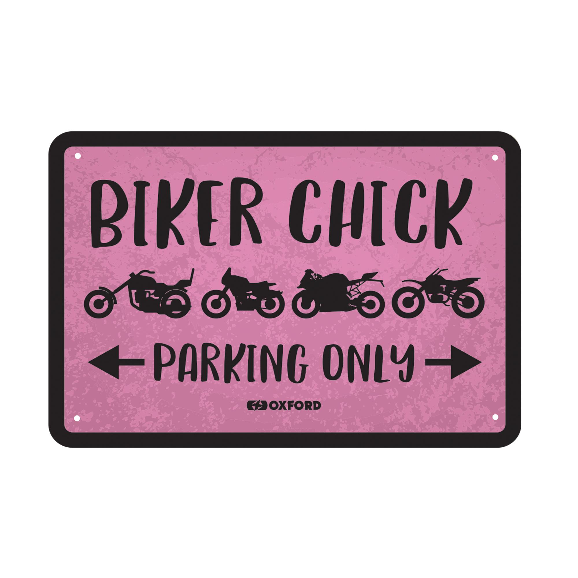 46561 - Oxford Garage Metal Sign: BIKER CHICK
