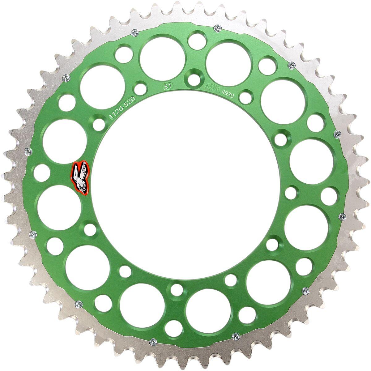 1120-520-51GPGN - Renthal Twinring Sprocket For Kawasaki KDX250 1983-1994 Rear 51T - Green