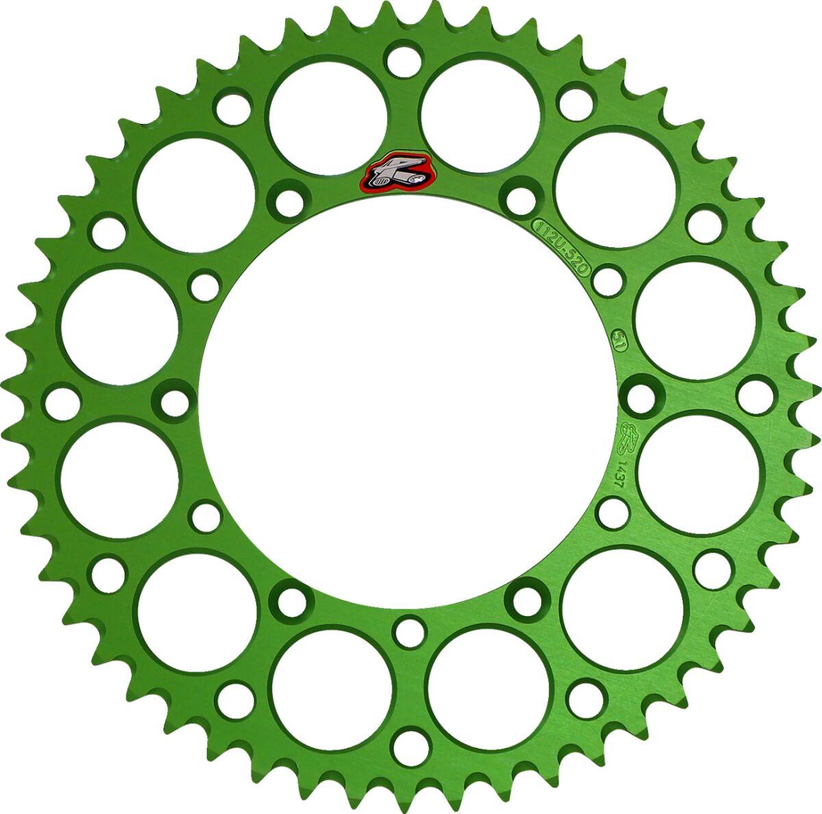 112U-520-51GEGN - Renthal Ultralight Sprocket For Kawasaki KDX250 1983-1994 Rear 51T - Green