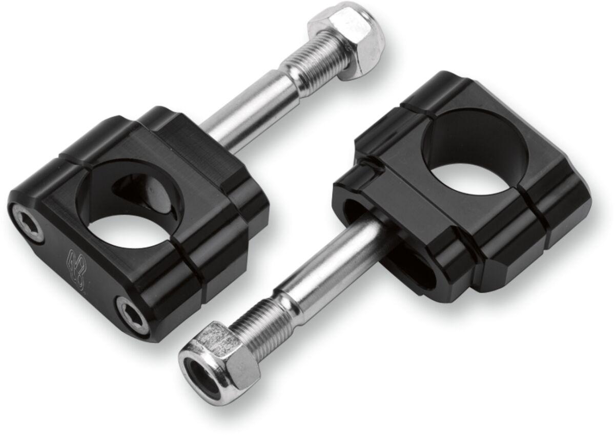 CL019 - Renthal Rubber-Mounted Handlebar Clamp For Kawasaki KLX230R S - Black