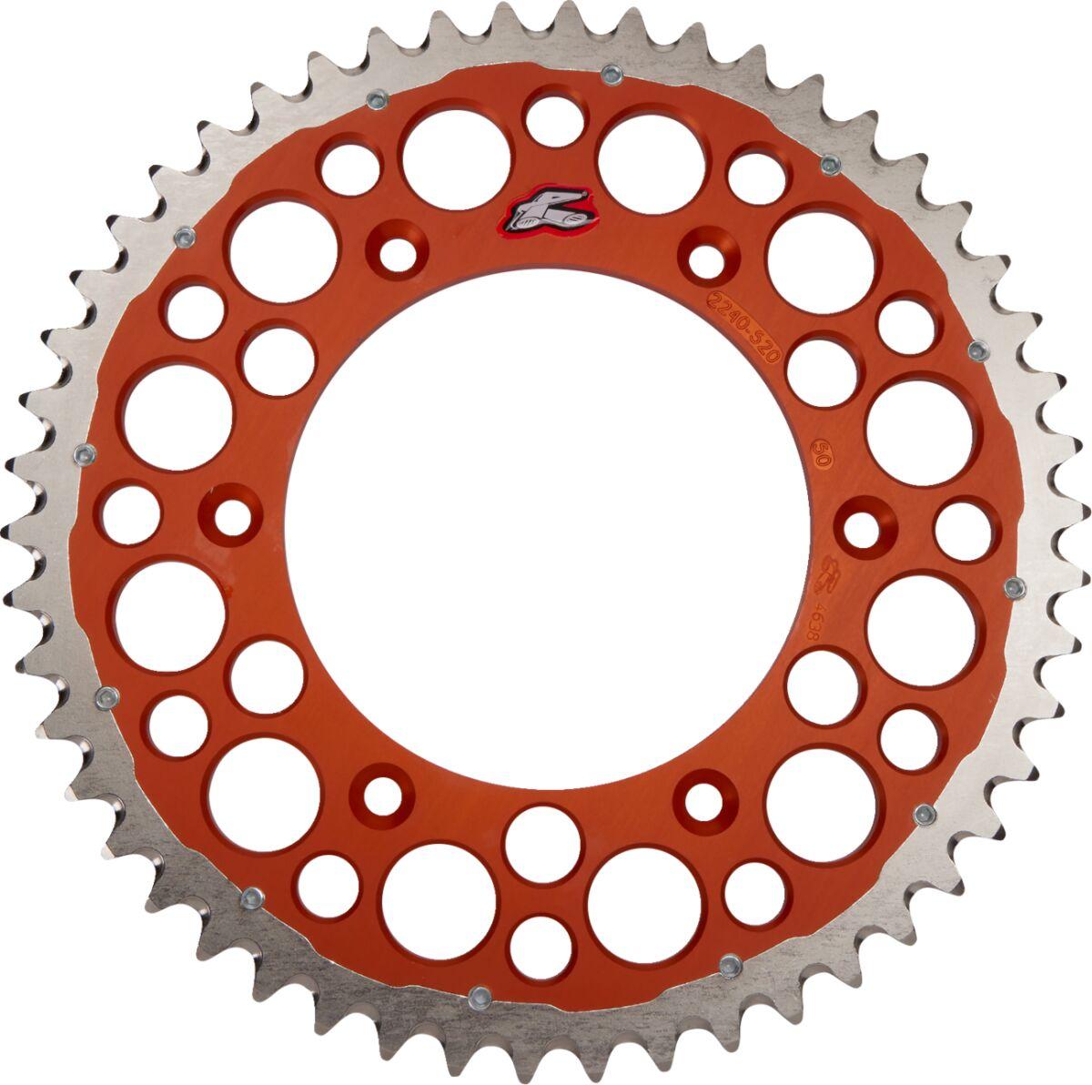 2240-520-50GPOR - Renthal Twinring Sprocket For Husqvarna 701 Enduro 2016-2021 Rear 50T - Orange
