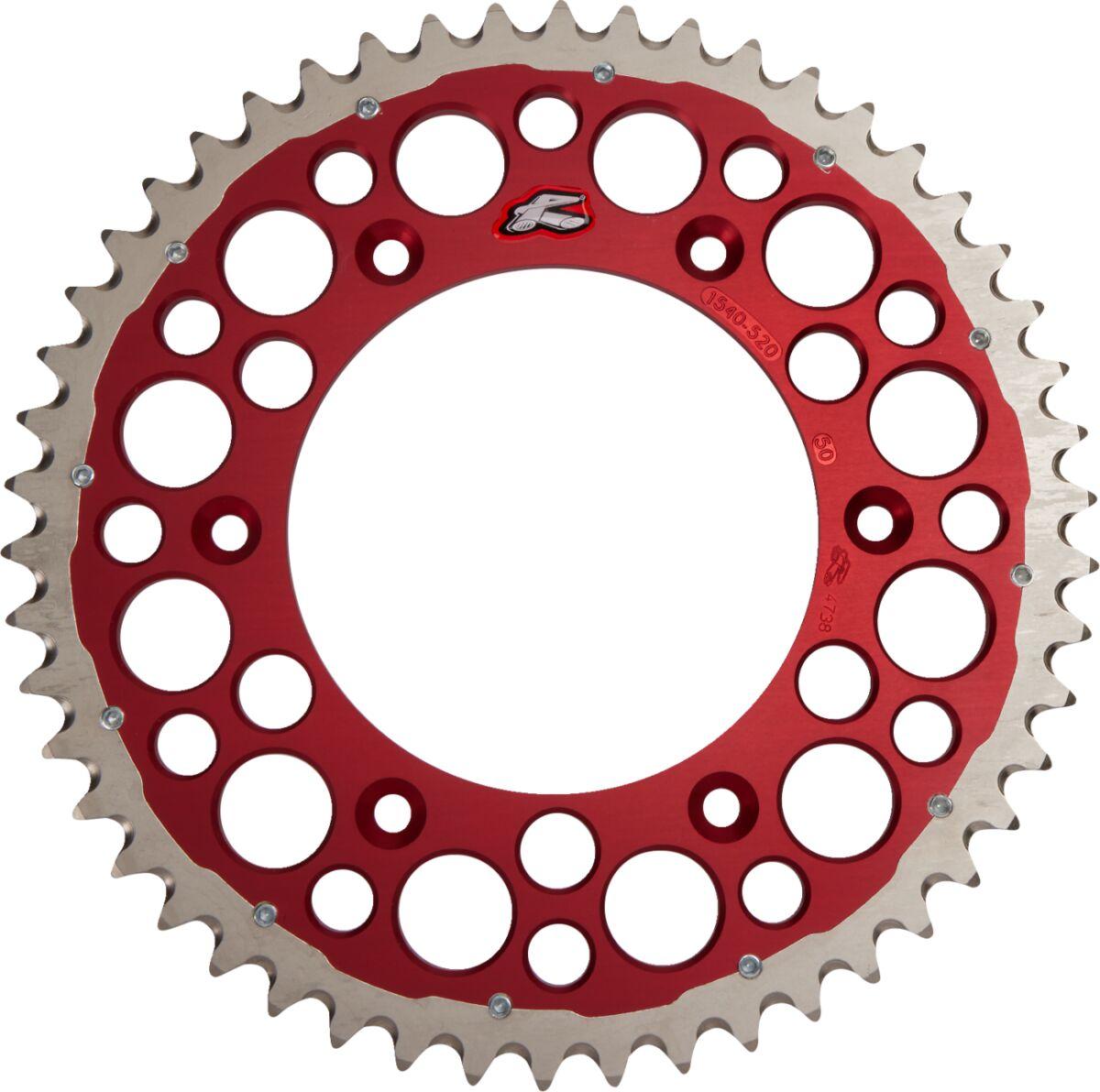 1540-520-50GPRD - Renthal Twinring Sprocket For Honda CR125 1987-2007 Rear 50T - Red