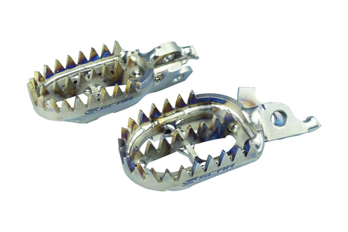 S2516 - Scar Foot Pegs For Honda CR125 2002-2007 - Titanium