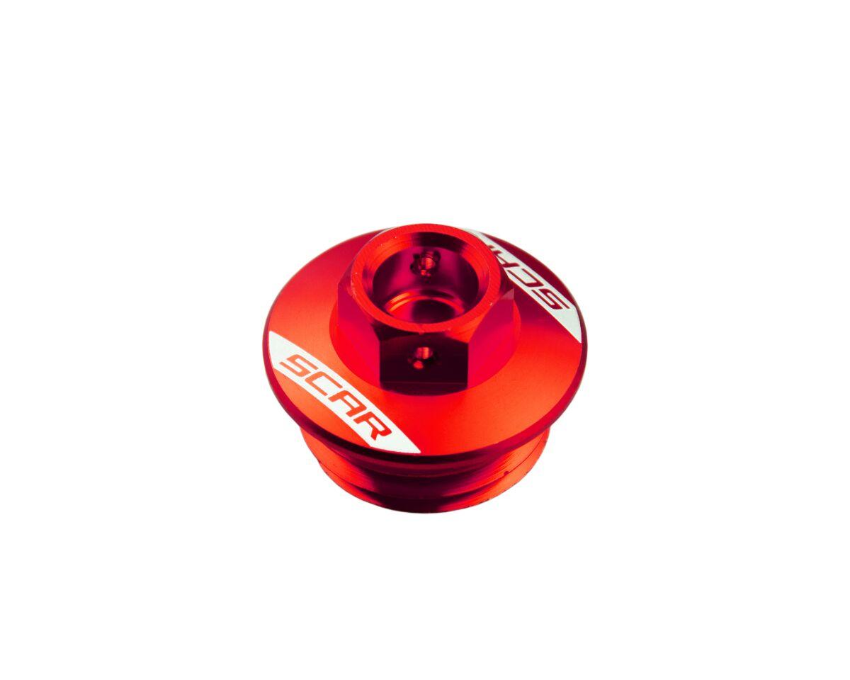 OFP300 - Scar Oil Filler Cap For Kawasaki KFX450R 2x4 - Red