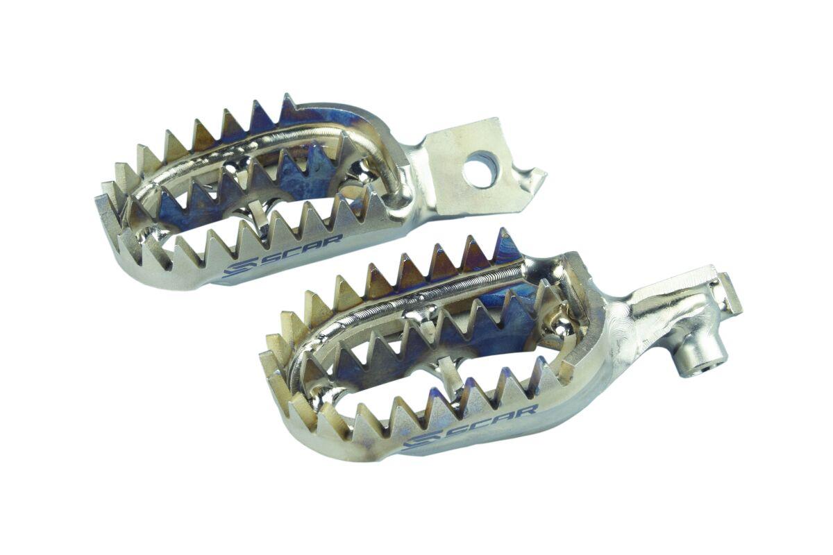 S3516 - Scar Foot Pegs For Kawasaki KX250 2021-2026 - Titanium