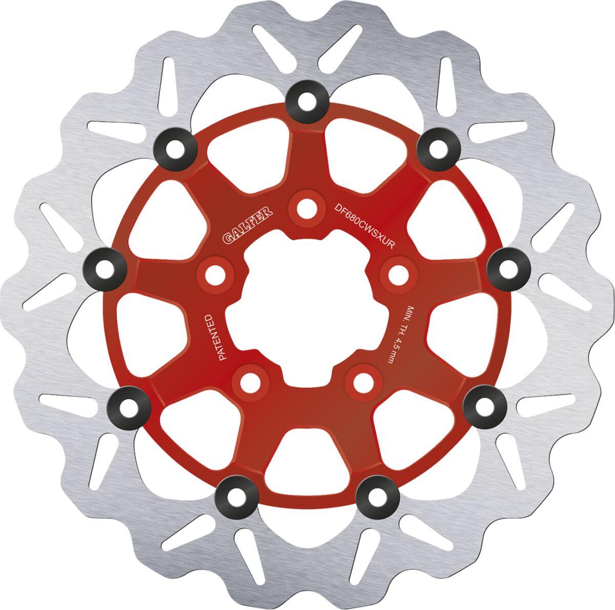 DF680CWSXUR - Galfer Brake Disc For Harley Davidson FLHR 1340 1994-1998 Front - Red/Silver